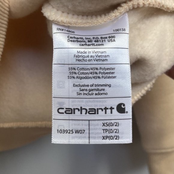 ❗️SOLD❗️CARHARTT Cream Clarksburg Crewneck Pocket Sweatshirt Size XS - Picture 6 of 8